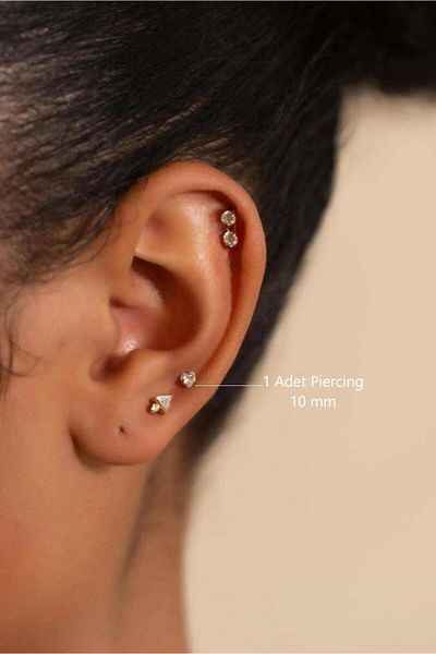 Sacce Scarves&Accessories Solitaire Color Heart Steel Piercing - Tragus Helix, Cartilage and Lobe Conch Lip