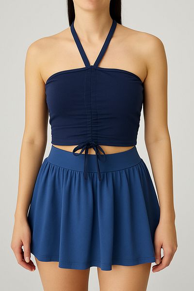 ocke Crop Neck Crop Navy Blue