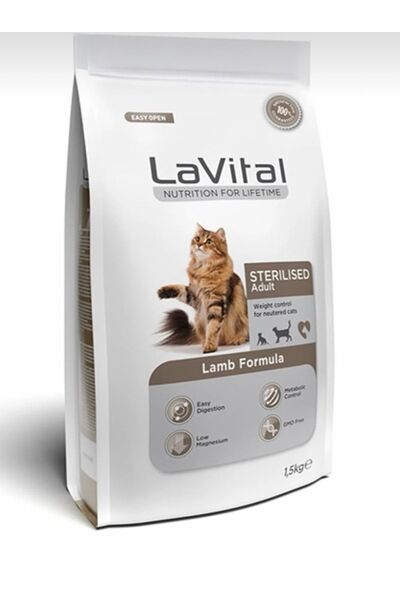 LaVital Kilo Kontrolü Için Kuzulu Kısırlaştırılmış Kedi Maması 1.5 Kg