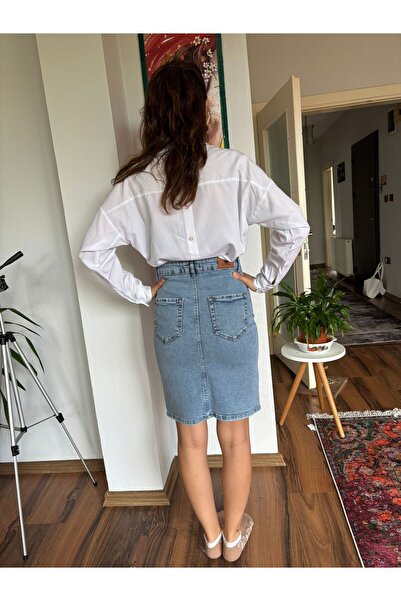 Noa Noa Fusta de bază dreaptă elastică din Lycra