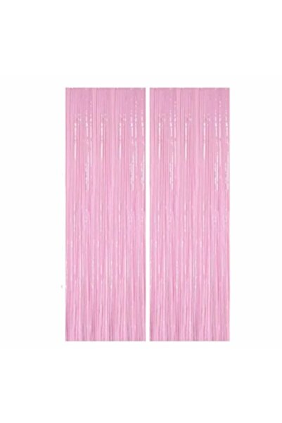ZENVİVA METALİZE DOĞUM GÜNÜ, PARTİ ARKA FON PERDE PEMBE PÜSKÜLLÜ 90x200