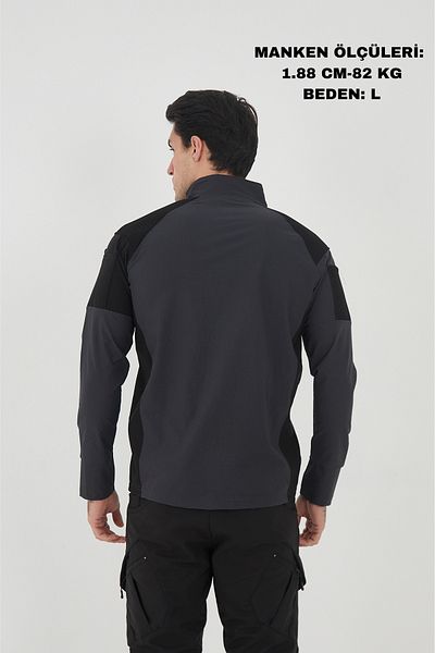 Camp Scoutland Тактически суитшърт Camp138 Outdoor Tactical, водоотблъскващ, мъжки, антрацитно-черен