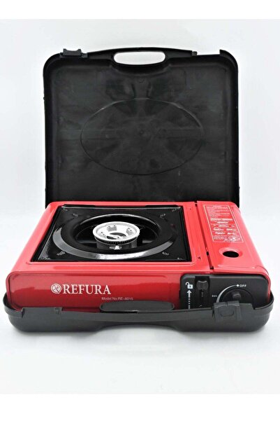 REFURA موقد غاز محمول مع موقد إشعال بيزو، 7000 وحدة حرارية بريطانية، أحمر RE-...