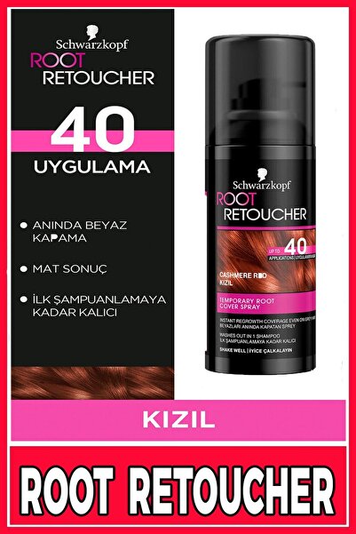 Root Retoucher Anında Beyaz Kapatan Doğal Pudra Içerikli Beyaz Kapatıcı Sprey Kızıl