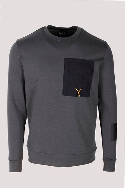 NCS Men's Sweatshirt Smoked Front Pocket Detailed Relaxed Fit Double Face Crewneck NCS JEANS 1640