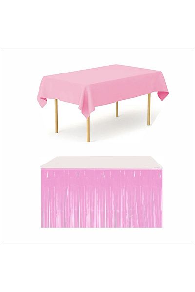 ZENVİVA Pink Table Cover and Pink Table Skirt