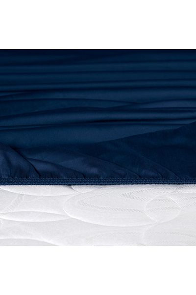 Madame Coco Ciel Doppeltes elastisches Satin-Bettlaken - Marineblau