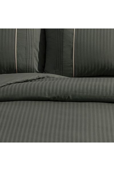 Madame Coco Mousse Doppelt geripptes Bettbezug-Set - Khaki