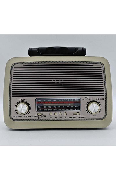 Micro Plus Microplus Bluetooth FM Radio with Built in LED light & USB / AUX / MP3 / SD Card Function 4W PS-4642