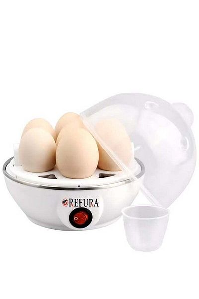 REFURA Egg Steamer | Egg Boiler | Egg Cooker | With 7 Egg Holder | Auto Shut-Off | Transparent Cover