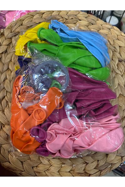 Deniz Party Store Rainbow chain balloon set 71 pieces