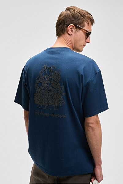 GRIMELANGE BENFICA Erkek %100 Organik Pamuk Baskı Detaylı Oversize Kısa Kol B...