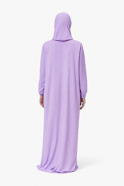 DAKKA KADİMA Prayer Dress 100% Cotton One Piece Patterned Purple