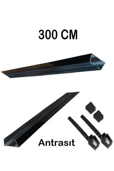 PERDE Mix 300 Cm Rustik Perde Askısı Için Alüminyum Ray (TEKLİ KORNİŞ) Kelepç...