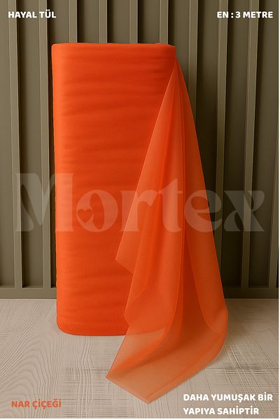 Mortex Τούλι Ονειρικό Λουλούδι Ρόδι 100x300 εκ | Ύφασμα για αρραβώνα, χέννα, γάμο, δέσμη, πόρτα και στολίδι για πάρτι