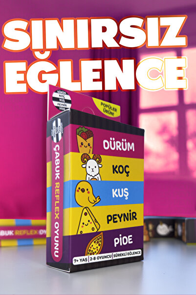 Molfy Çabuk Reflex Kutu Oyunu Dürüm Koç Kuş Peynir Pide Kart Oyunu Oyun Parti Eğlence Aile Arkadaş Oyunu