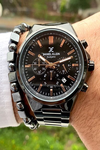 Daniel Klein New Season Stainless Steel Cord Men's Wrist Watch+Bracelet