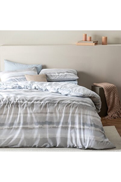 Madame Coco Leda Doppelbettbezug-Set, 100 % Baumwolle, Ranforce-Print, Grau