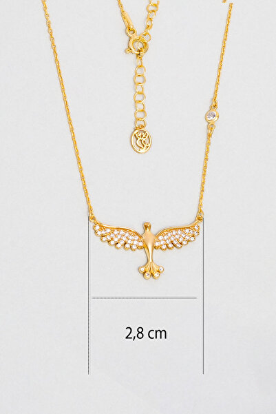 So CHIC... 18 Ayar Sarı Altın Kaplama Gümüş 50 Cm Mikail Meleği Kolye