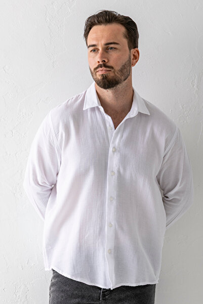 JB John Borners Чоловіча сорочка з бавовняної суміші без кишень, біла - 16701