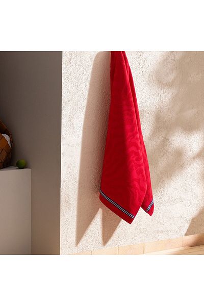 Madame Coco Saber Strandtuch, 100 % Baumwolle, Rot, 70 x 150 cm