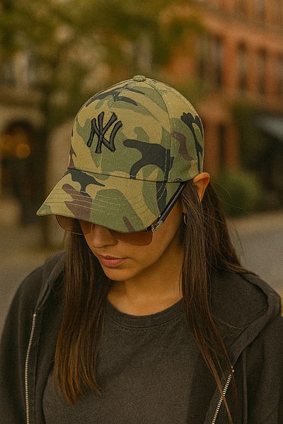 ZERAMİNE Unisex Baseball Ny Embroidered Hat Velcro Military Color