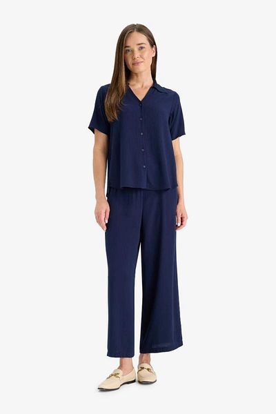 DeFacto Culotte Wide Leg Crinkle Viscose Capri C9565Ax25Sm