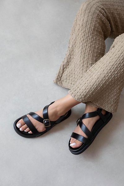 STRASWANS Vitinha Women's Leather Sandals Black