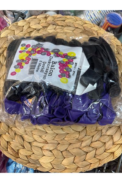 Deniz Party Store Wednesday Themed Purple Black Chain Balloon Set