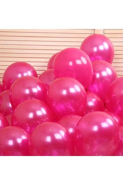 Deniz Party Store Metallic Fuchsia Latex Balloon 12 Inch 10 Pieces