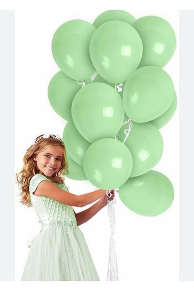 Deniz Party Store Macaron Balloon 12" Inch Green Color 10 Pieces