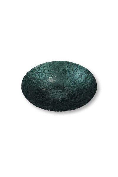 Generic Luxury glass serving plate, 100% Turkish, emerald green (diameter: 30 cm), 1 kg