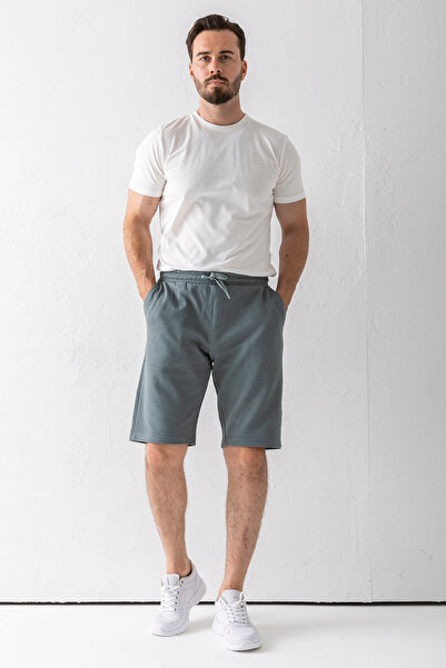 JB John Borners Men's Elastic Waist Laced Pocket Textured Shorts Light Khaki - 8043