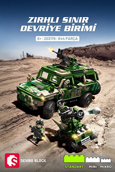 Sembo Block Zırhlı Sınır Devriye Birimi Yapı Bloğu Seti 644 Parça