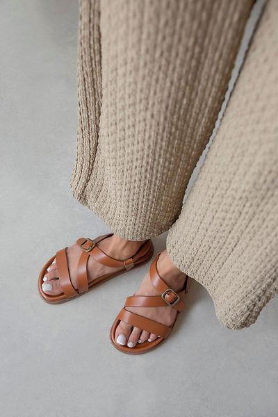 STRASWANS Vitinha Women's Leather Sandals Brown