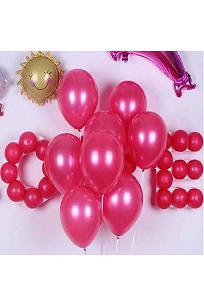 Deniz Party Store Metallic Fuchsia Latex Balloon 12 Inch 10 Pieces