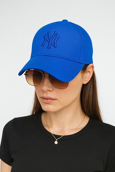 ZERAMİNE Saks Blue Unisex Baseball Ny Embroidered Hat Velcro