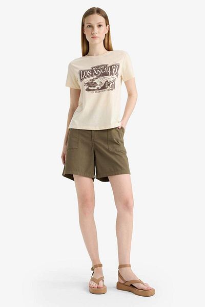 DeFacto Coool Normal Waist Short Leg Gabardine Shorts F3318Ax25Sm