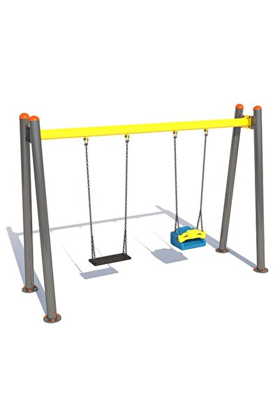 PARKSAN İkili Park Salıncak Çocuk Park Salıncak Kauçuk Korumalı Park Salıncak Metal Park Salıncakları