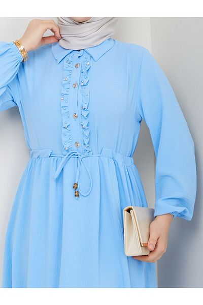 BURCU TESETTÜR Brc1154 Front Pate Stone Dress