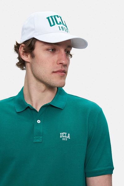 UCLA Lakes Green Polo Collar Embroidered Men's T-shirt