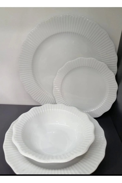 Porland PORSELEN FRILLY 24 PARÇA 6 KİŞİLİK YEMEK TAKIMI