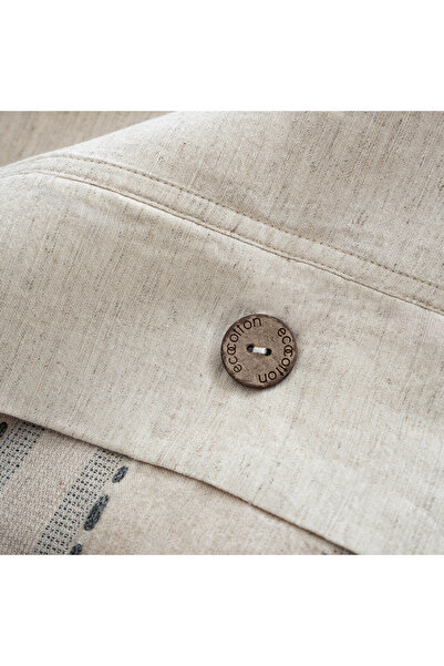 Ecocotton Delfin Double Duvet Cover Set 100% Organic Cotton Linen Anthracite 200X220 cm