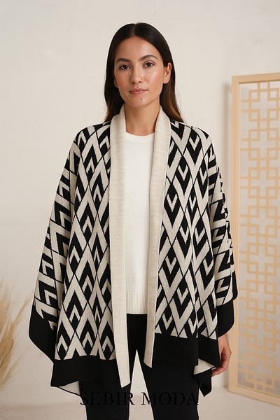 Sebir Moda V Patterned Knitwear Shawl