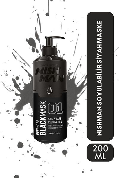 NISHMAN 200 Ml Peel-Off Black Mask - Anti-Blemish and Acne