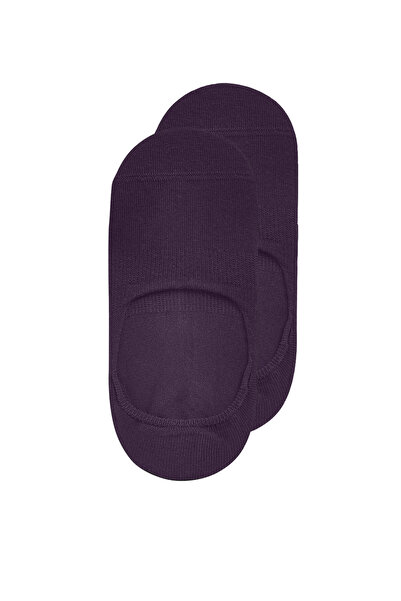 Calverton Socks 2 Çift Mor Bambu Silikonlu Düz Kadın/erkek Babet Çorap