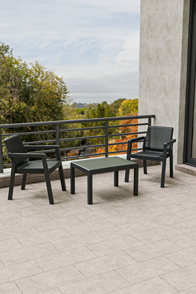 Çavdar Group Prestij 1+1 Sehpa Mindersiz 2 Kişilik Bistro Set Bahçe Balkon Te...