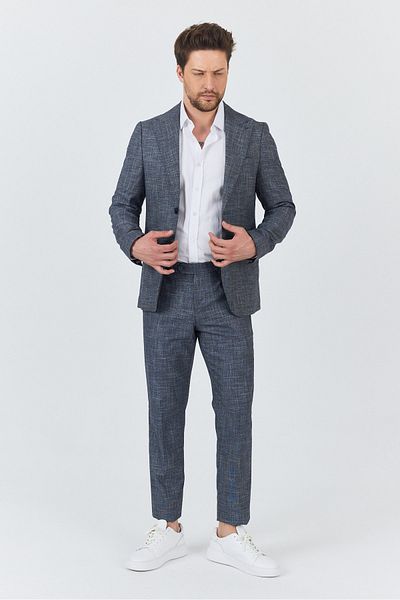Frappoli Hero Men's Dark Navy Blue Spring-Summer Jacket + Pants 2-Piece Suit