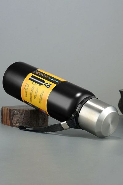 Weather Forecast 304 L Steel 750 ml Black Camping Picnic Thermos with Holder Thermos cin491sy