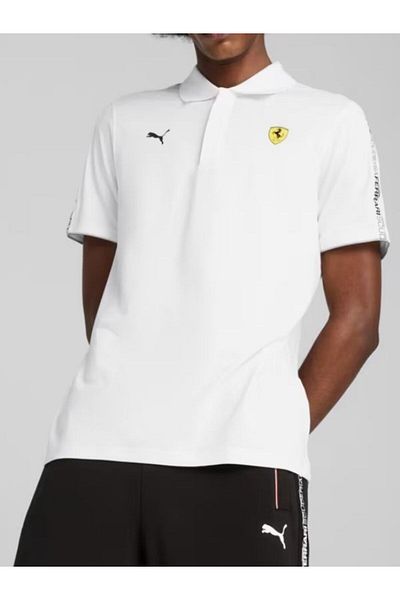 Puma Ανδρικό μπλουζάκι Ferrari Race Cloudspun Polo White 63018504
